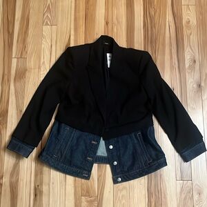NWT EXPRESS Denim pieced cropped blazer size L